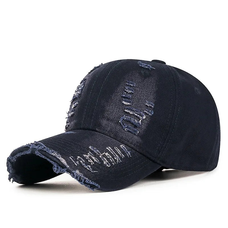 Cool Fashion Women Men Ripped Denim Cotton Baseball Cap Male Female Four Seasons