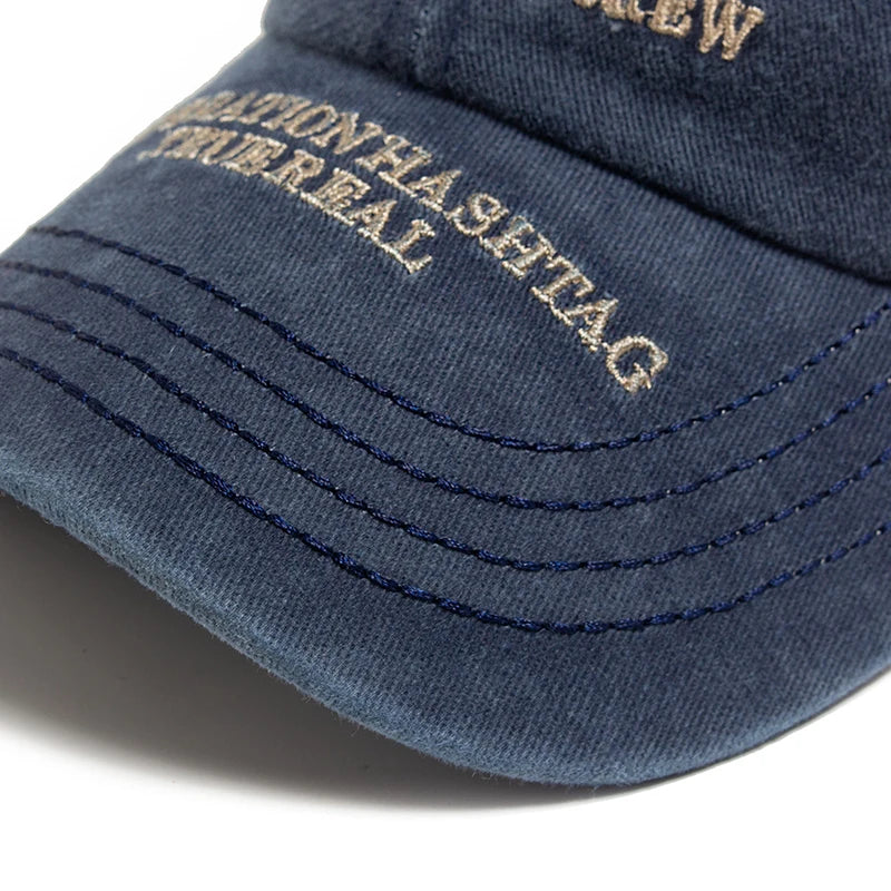 Baseball Cap Embroidered Cotton Soft Top Men's Caps Casual Retro Travel Visor Hats