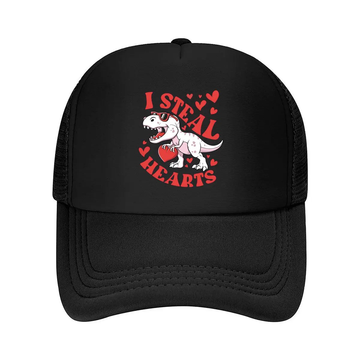 Dinosaur I Steal Hearts Graphic 2026 Mesh Baseball Cap