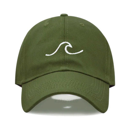 Men's Baseball Cap Women's Washed Cotton Waves Embroidery Embroidery Sport Golf Caps For Man