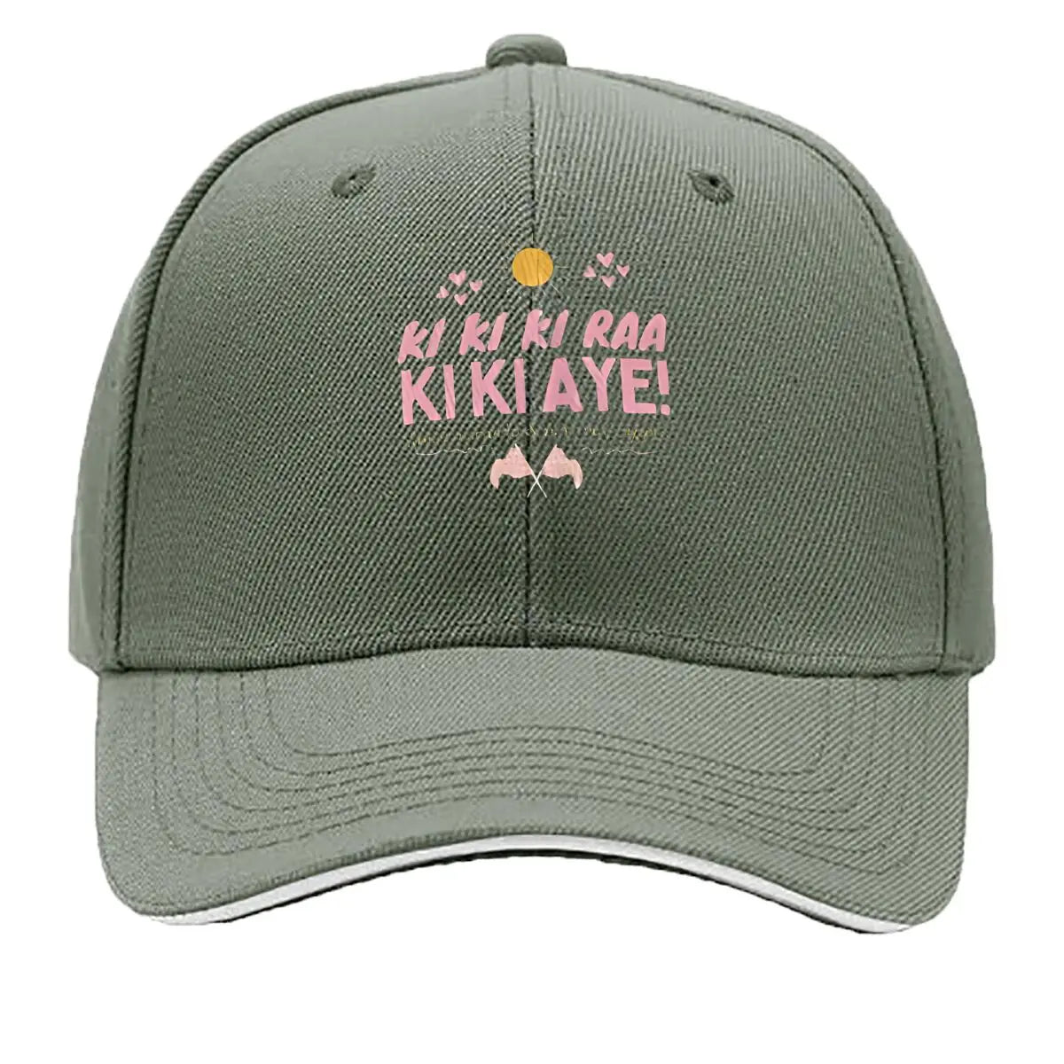 Ki Ki Ki Raa Kiki Aye Pink Text Sandwich Baseball Cap