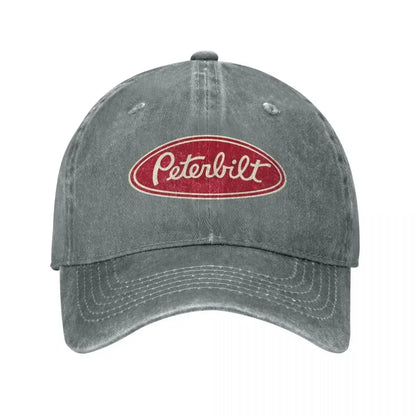 Peterbilt Truck Car Racing Vintage Baseball Cap Vintage Distressed Denim