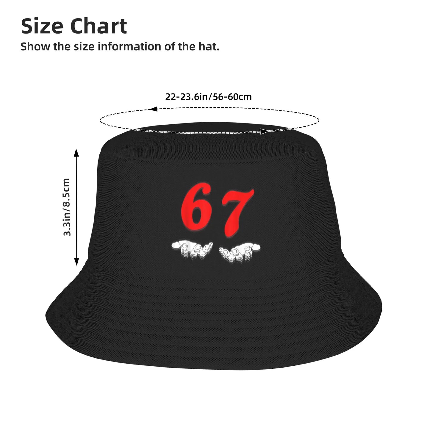 Funny Six Seven 67 Meme Bucket Hat