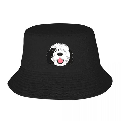LOVE Black And White Sheepadoodle 4 - Baby Blue Bucket Hat