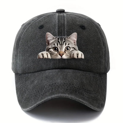Cartoon Cat Pattern Retro Baseball Cap