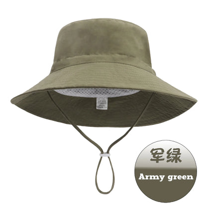 Summer Big Brim For Child Soft Breathable For Boys And Girls Outdoor Bucket Hat