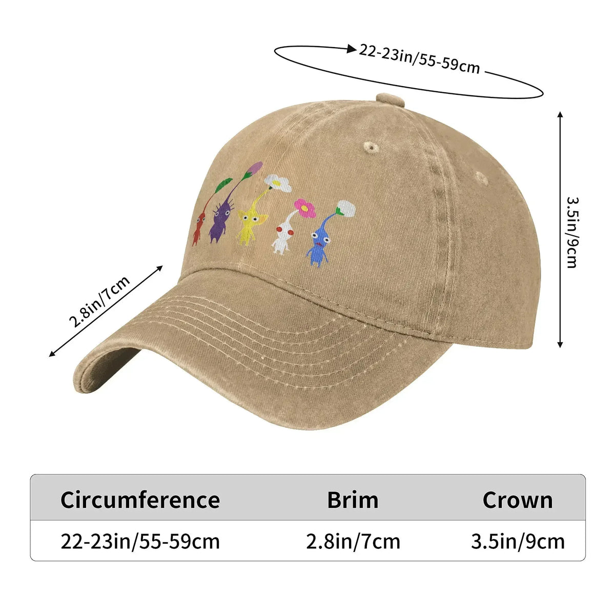 Cute Pikmin Pattern Print Cap For Men Women Cotton Anime Cartoon Lerisure Wear Baseball Cap