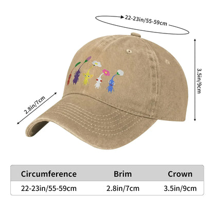 Cute Pikmin Pattern Print Cap For Men Women Cotton Anime Cartoon Lerisure Wear Baseball Cap