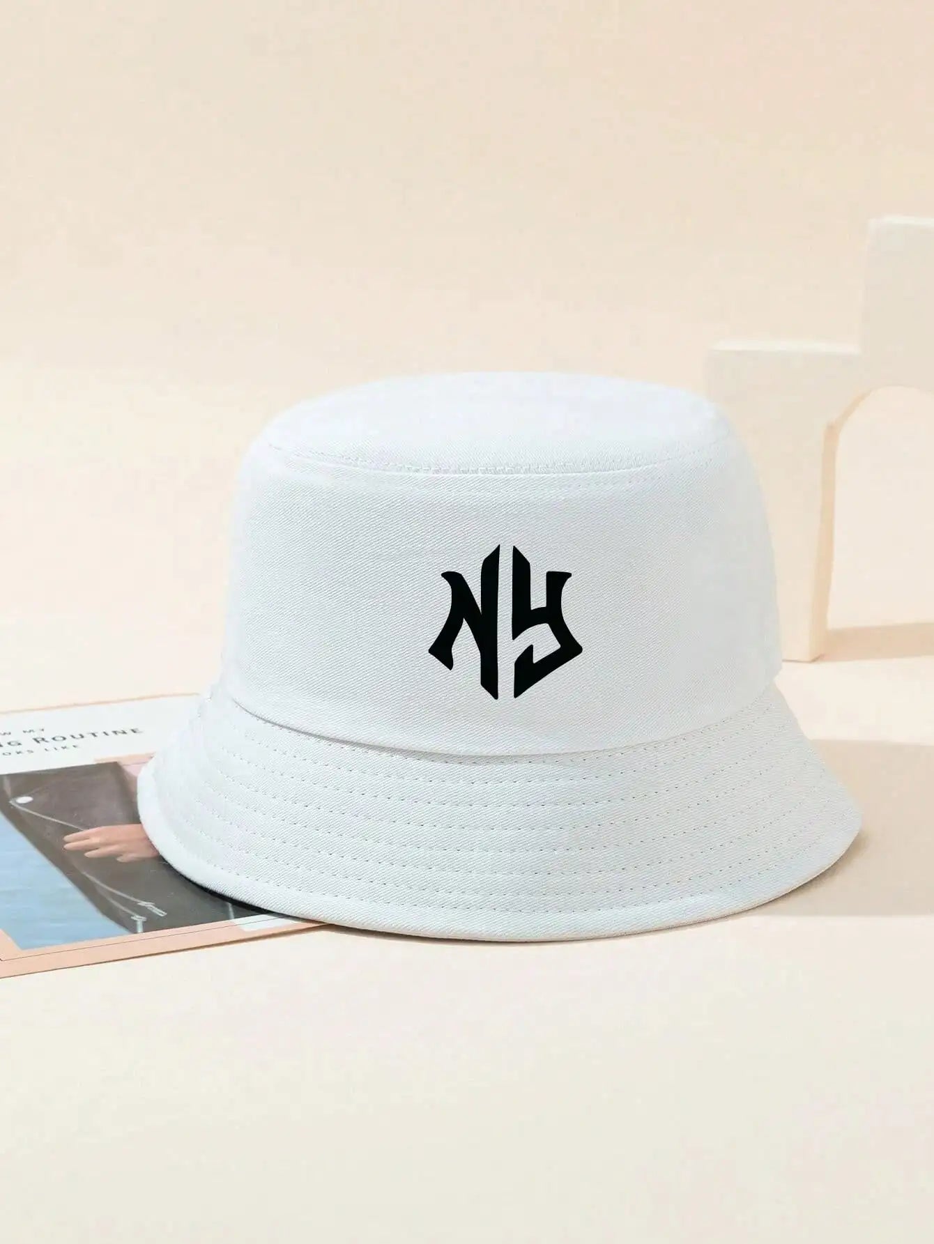 NY Letter Patterned Bucket Hats