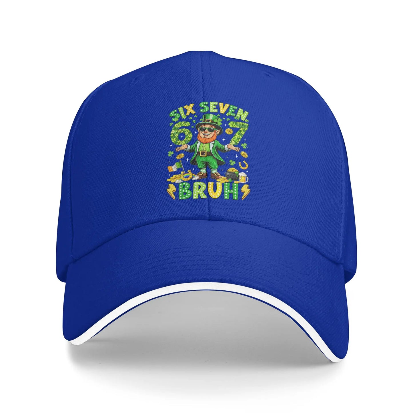 Six Seven Bruh St Patricks Day Leprechaun Meme 6 7 Casual Baseball Cap