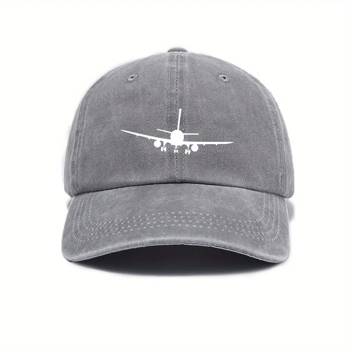 Airplane Printed Baseball Cap With Simple Design, Men's And Women's Outdoor Equipment