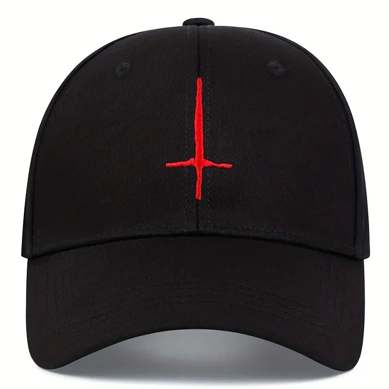 Unisex Cross Embroidery Baseball Caps Spring Autumn