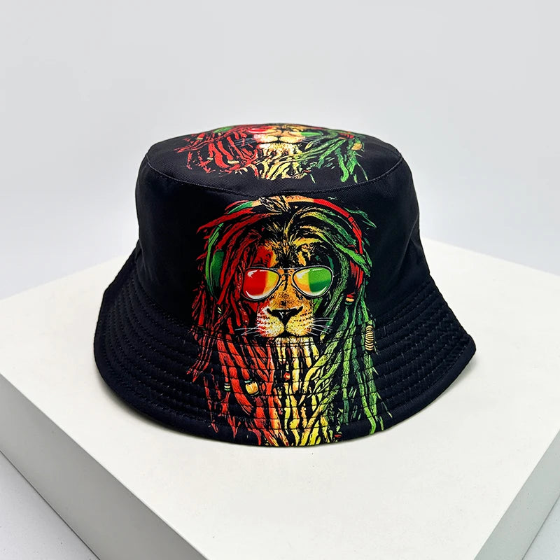 Personal Print Lion Graffiti Bucket Hats