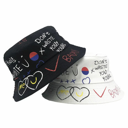 Summer Unisex Bucket Hat Outdoor Harajuku Style Hip Hop Bucket Hat