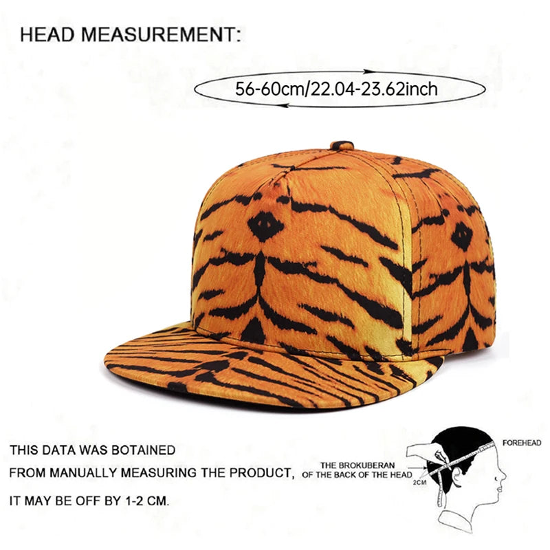 2025 Fashion and Creative New Flat brimmed Hat with Printed Pattern Street Pop Skateboarding