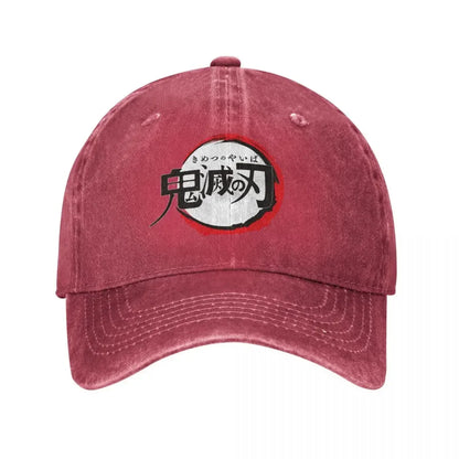 Demon Slayer Anime Baseball Caps Fashion Distressed Washed Cap Men Women