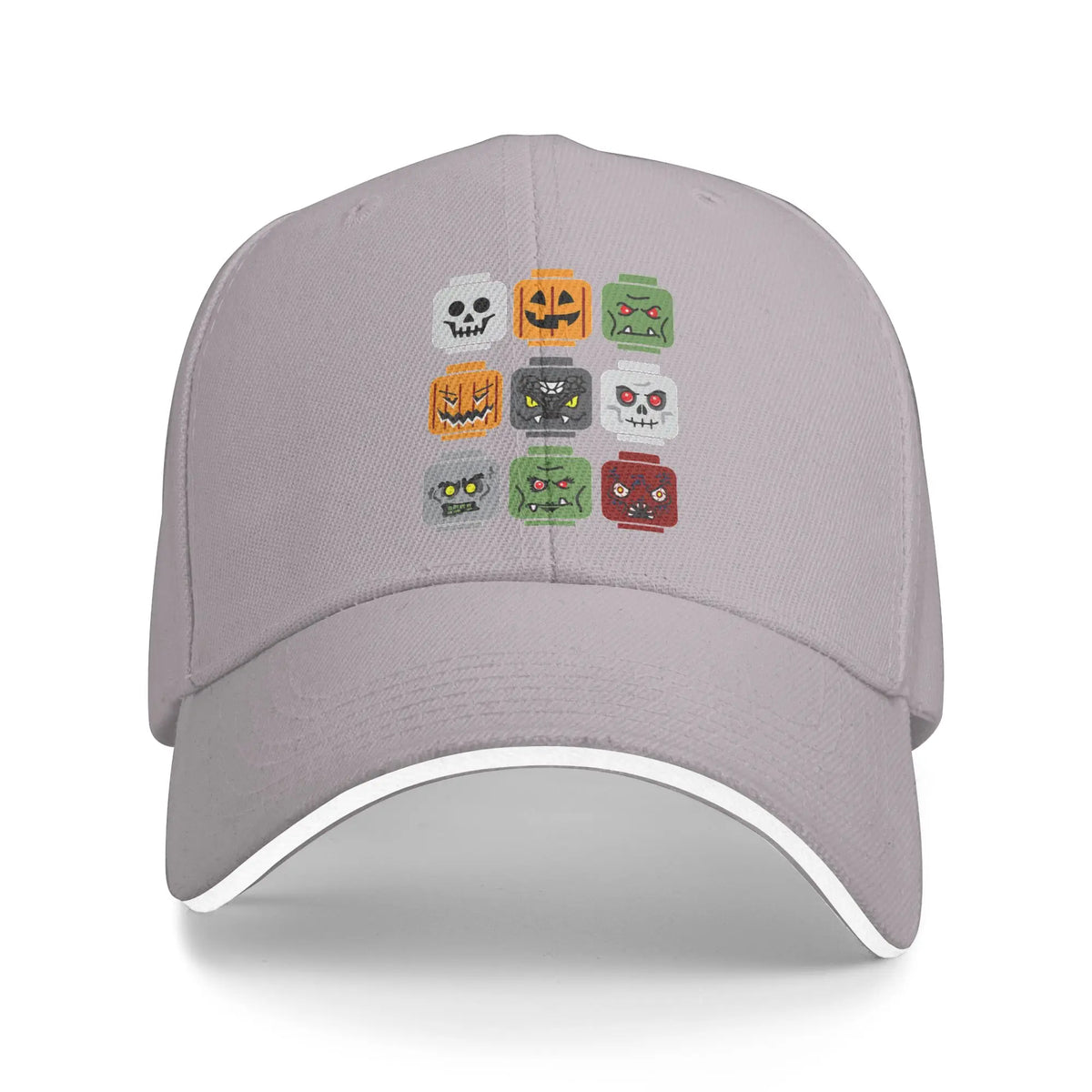 Spring Halloween Building Brick Head Pumpkin Ghost Zombie Friends Baseball Cap