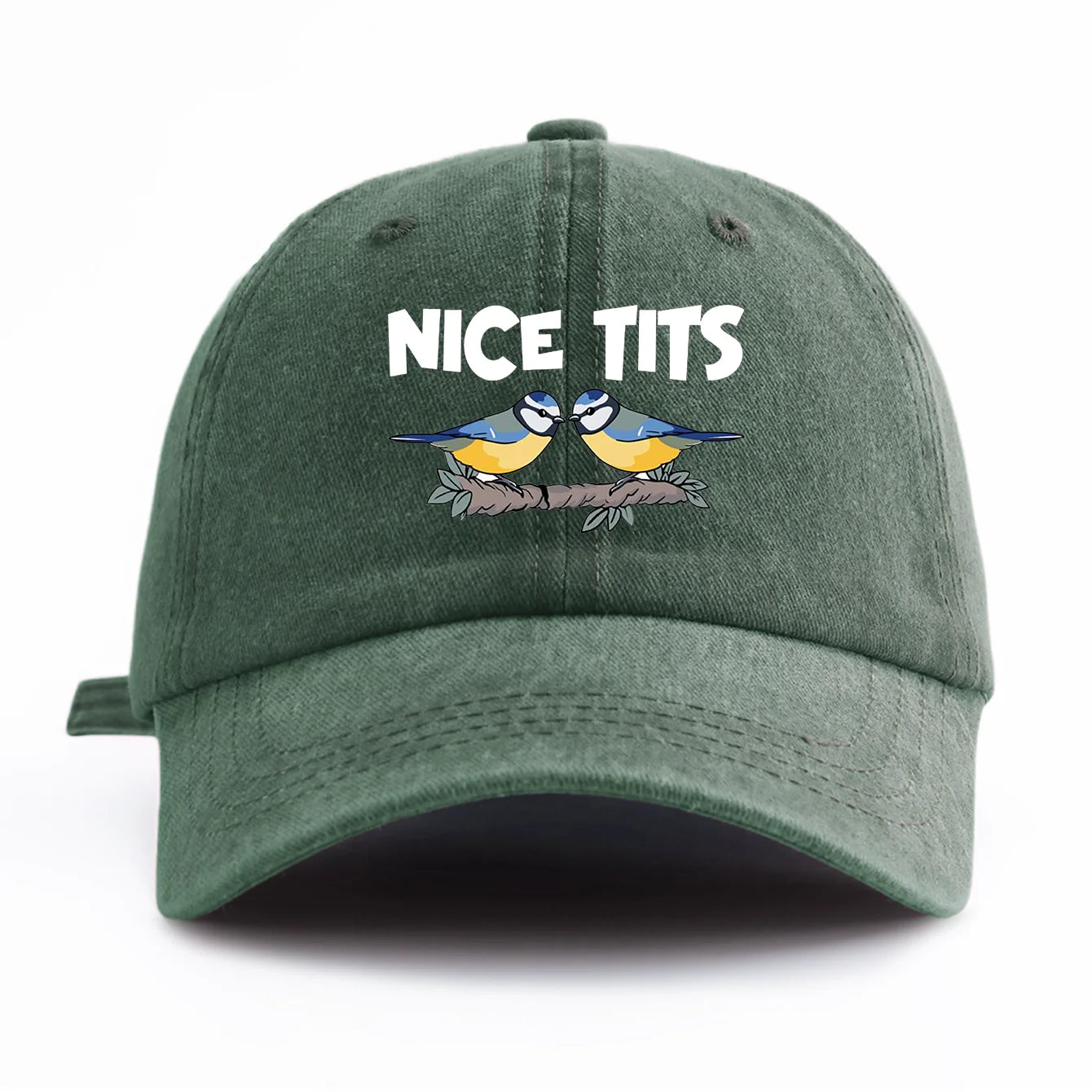 NICE TITS Print Washed Baseball Cap For Adults