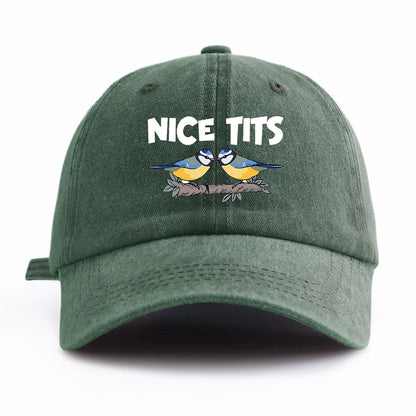 NICE TITS Print Washed Baseball Cap For Adults