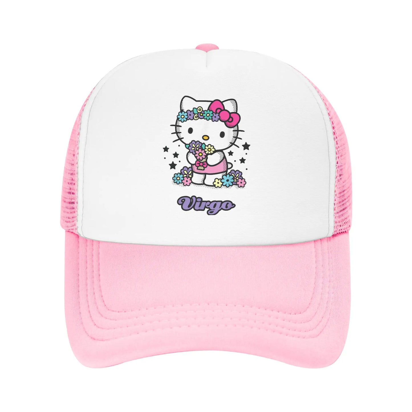 Unisex Hello Kitty Zodiac Virgo Baseball Cap Hip-Hop Mesh Baseball Cap