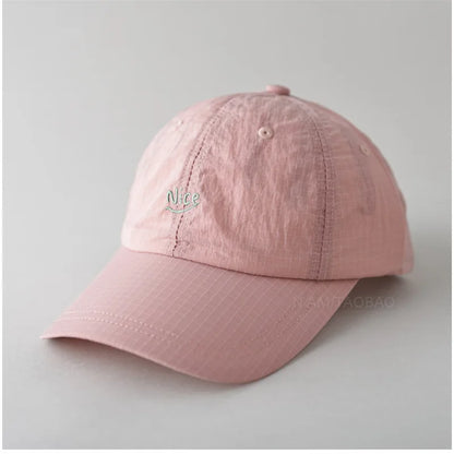 Quick Dry Baseball Cap With Letter Embroidery & Plaid