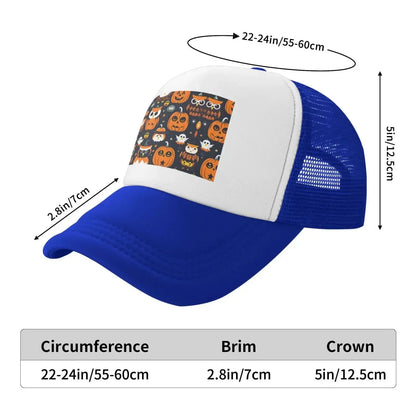 New Halloween Owl Ghost Pumpkin Mesh Baseball Cap