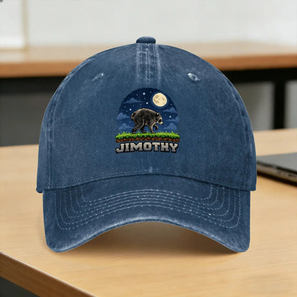 Jimothy Raccoon Pixel Art Retro Gaming Seattle Meme Casual Baseball Cap