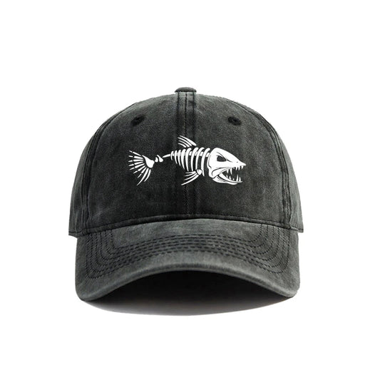Fishbone Baseball Cap Fishing Skeleton Fish Bone