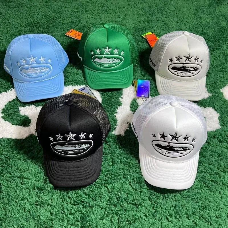 New Five Star Mesh Hat Men's Street Hip Hop Hat Baseball Hat