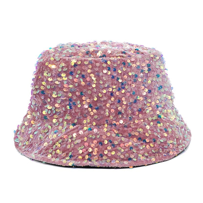 Man Woman Glitter Sequins Bucket Hat Fisherman Hat
