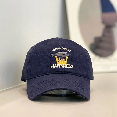 Baseball Cap Women Men Cat Fish Embroidery Snapback Hats For Women