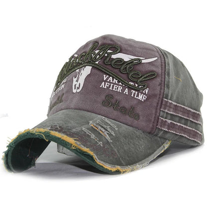 Men Golf Cap Women Retro Canvas Denim Letters Patchwork Vintage Baseball Cap