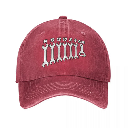 Casual Washed Screw Wrench Opener Mechanic Baseball Cap