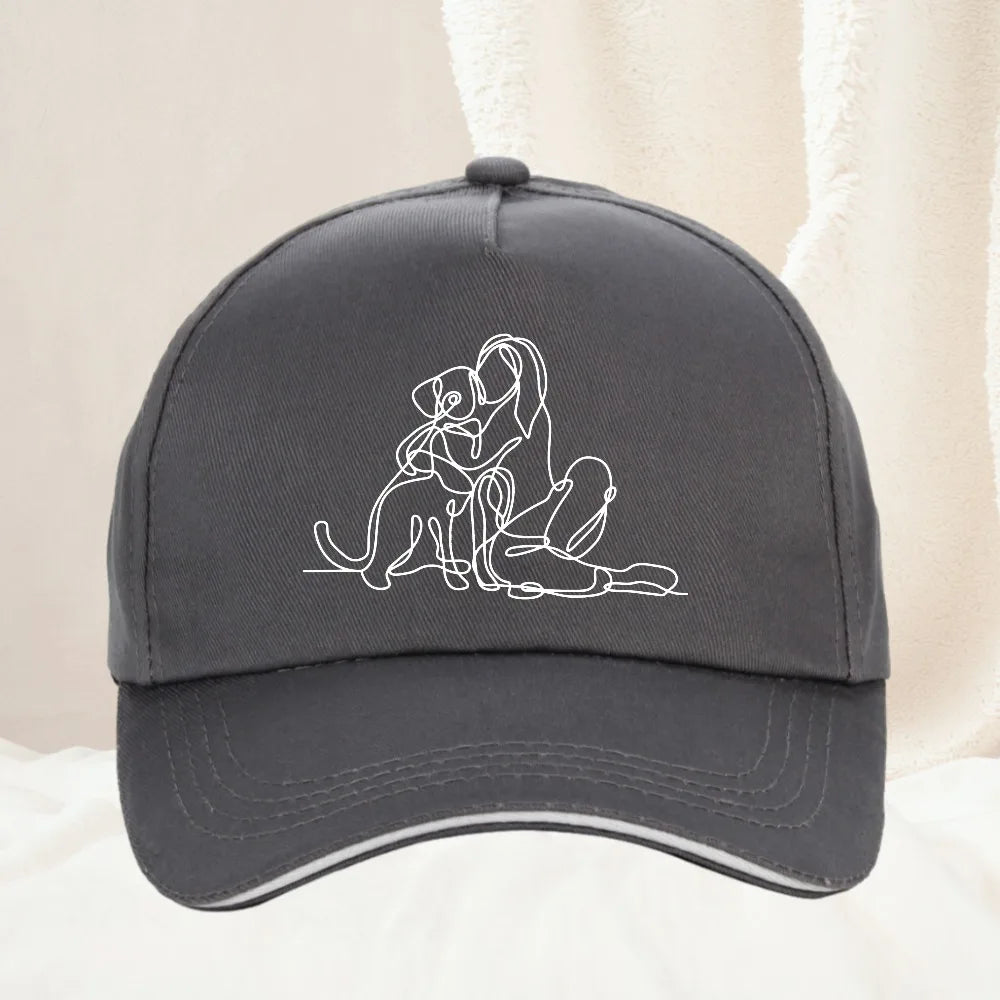 Classic Retro Dog Mom Printed Baseball Cap