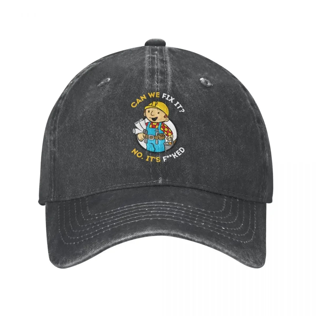Bob The Builder Baseball Caps Classic Distressed Washed Can We Fix It Funny Repair Man Sun Cap Unisex