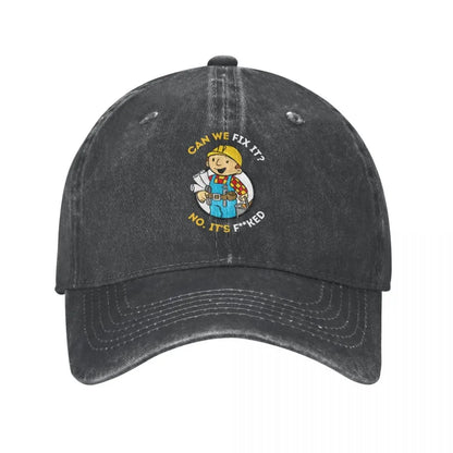 Bob The Builder Baseball Caps Classic Distressed Washed Can We Fix It Funny Repair Man Sun Cap Unisex