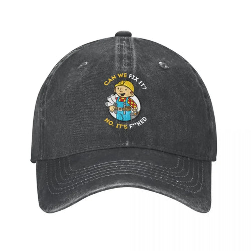 Bob The Builder Baseball Caps Classic Distressed Washed Can We Fix It Funny Repair Man Sun Cap Unisex