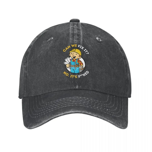Bob The Builder Baseball Caps Classic Distressed Washed Can We Fix It Funny Repair Man Sun Cap Unisex
