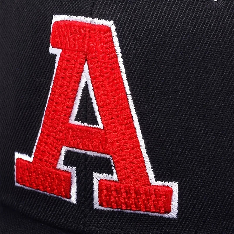 Unisex A Letter Embroidery Hip-hop Hats Snapback Cap