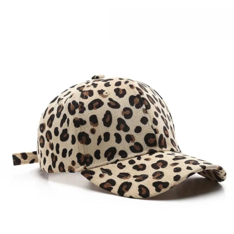 Unisex Leopard Baseball Cap For Women Men's Retro Corduroy Winter Hat