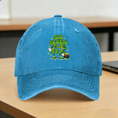 Funny Meme 6-7 Shamrock Six Seven 6 7 St Patricks Day 67 Baseball Cap