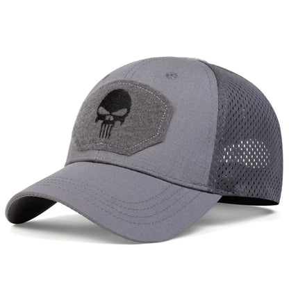 Unisex Skull Embroidery Baseball Net Caps Sunscreen Hat Sports Golf Cap