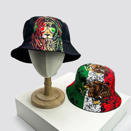 Personal Print Lion Graffiti Bucket Hats