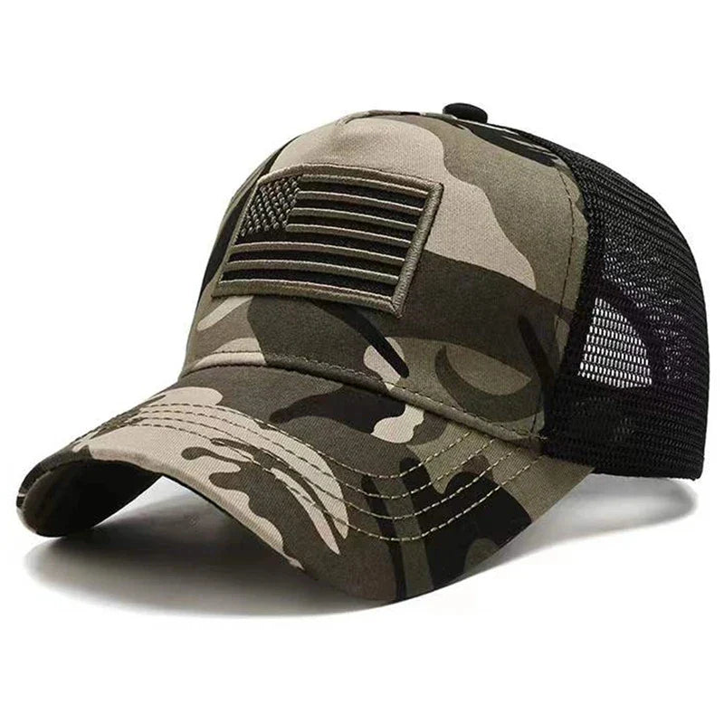 Flag Mesh Baseball Cap Summer Breathable Hat