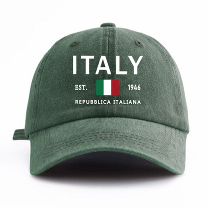 ITALY Print Washed Baseball Cap For Adults