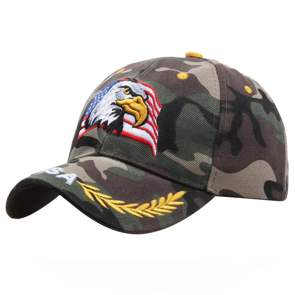 Eagle Flag Five Pointed Star Embroidered Baseball Cap