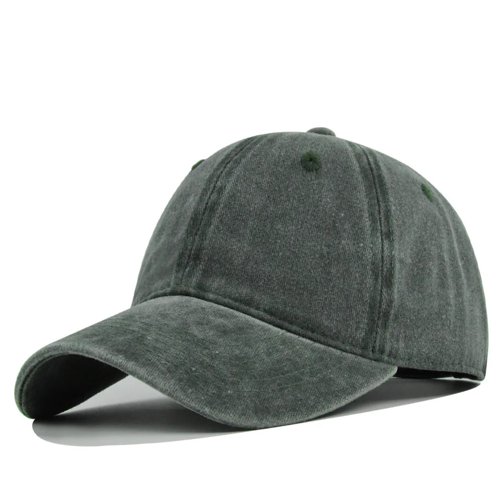 Retro Washed Cotton Baseball Cap Men