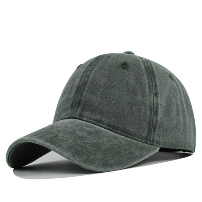 Retro Washed Cotton Baseball Cap Men