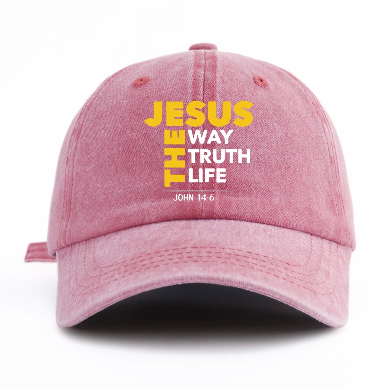 JESUS CROSS Print Washed Baseball Cap