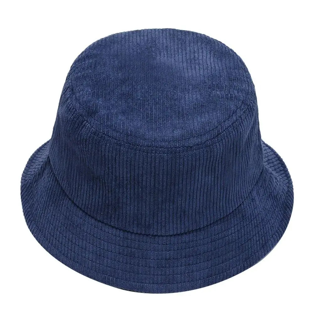 High Quality Corduroy Bucket Hat Casual Solid Color Foldable Fisherman